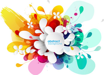 Abstract with colorful half transparent flower vector