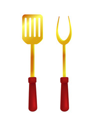 spatula and fork tools set vector image