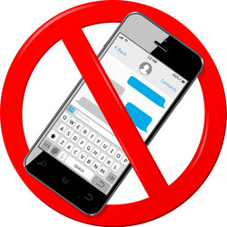 Do not send messages use mobile phone vector