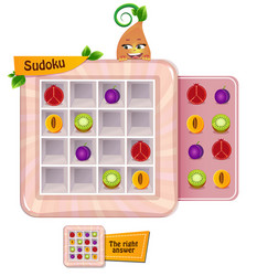 Sudoku game fruits vector