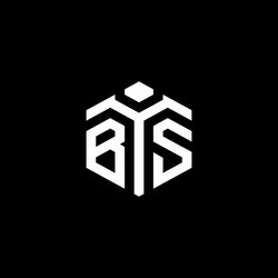 bs monogram logo with abstract hexagon style vector image