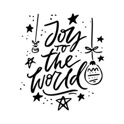 joy to the world holiday lettering vector image