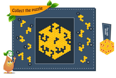 Collect puzzle honeycombs vector