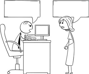 cartoon of boss manager talking with female vector image