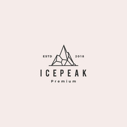 icepeak ice peak mount mountain stone logo vector image