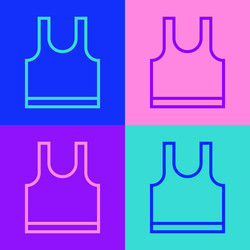 Pop art line sleeveless t-shirt icon isolated vector