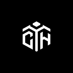 ch monogram logo with abstract hexagon style vector image