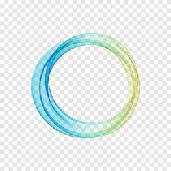 blue green circle transparent abstract lines vector image