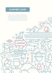 camping hiking line nesign composition vector image