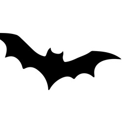 black bat silhouette isolated on white background vector image