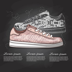 fashion sketch womens shoes vector image