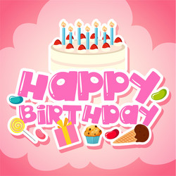 A birthday card template vector