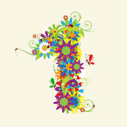 Numbers floral design vector