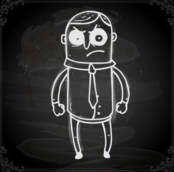 angry man drawing on chalk board vector image