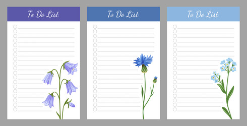 set of planners and to do list decorated vector image