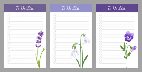 set of planners and to do list decorated vector image