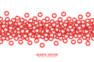 hearts red flat icons love symbol isolated vector image