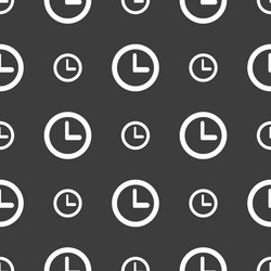 Clock sign icon mechanical symbol seamless vector