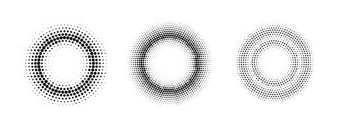 halftone round frames abstract dotted vector image