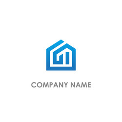 realty home building line logo vector image