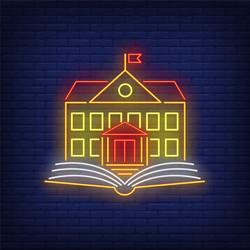 school neon sign vector image