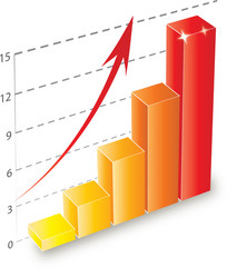 3d bar chart vector image