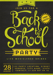 back to school party invitation vector image