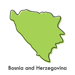 bosnia and herzegovina map - simple hand drawn vector image