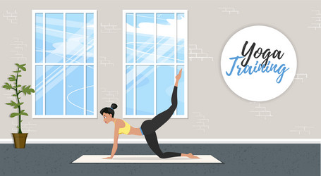 yoga training banner in flat style vector image