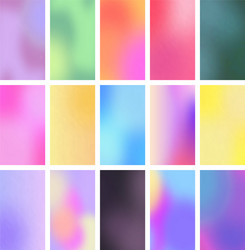 set of color gradient backgrounds vector image