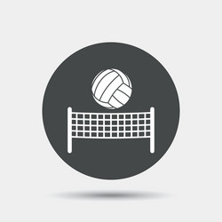 volleyball net ball icon beach sport symbol vector image