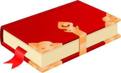 red book with golden corners and safe lock vector image