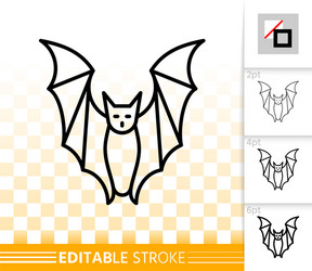 bat halloween simple black line icon vector image