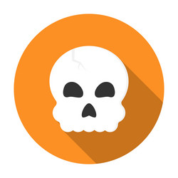 halloween skull icon flat vector image