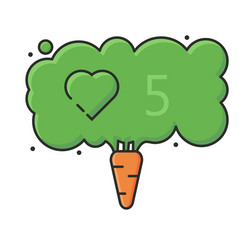 concept vegan carrot and social network like icon vector image