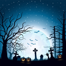 halloween background with pumpkins vector image