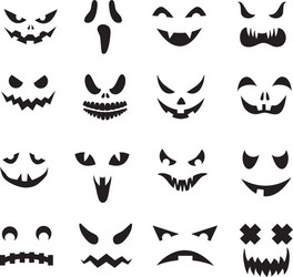 pumpkin faces halloween jack o lantern face vector image