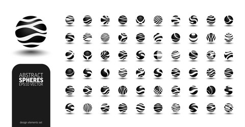 3d spheres logo set geometric shapes collection vector image