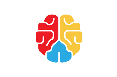 creation colorful brain logo vector image