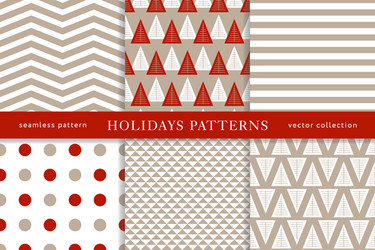 winter holidays seamless patterns vector image