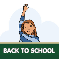 back to school girl of hand sign happy pupil vector image