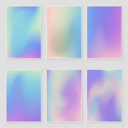 holographic foil gradient iridescent set vector image