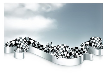 checkered flags background vector image