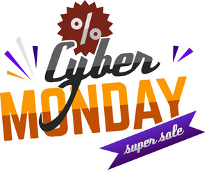 cyber monday super sale advertising deals poster vector image