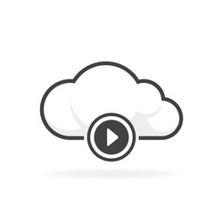 cloud play audio and video icon vector image