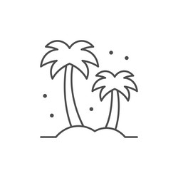 palm tree line outline icon vector image