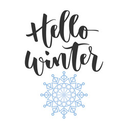 hello winter hand written inscription vector image