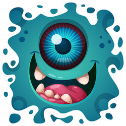 cute funny crazy monster character halloween vector image