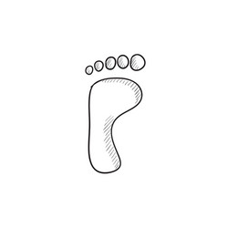 Footprint sketch icon vector