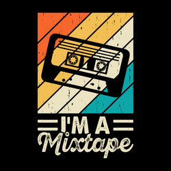 Old school hip hop cassette mixtape t-shirt design vector